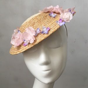 Flower and Straw Fascinator